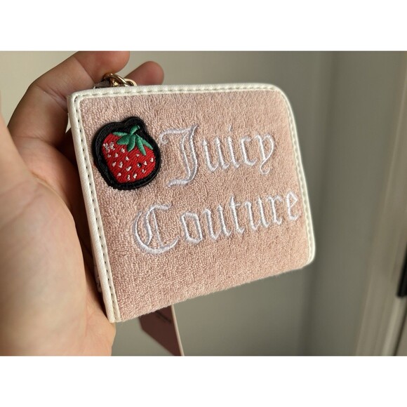 Juicy Couture Pink Diamond Angel Sweet Juicy L-Zip Card Case Embroidered NWT - Picture 1 of 7
